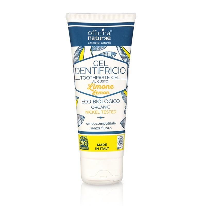 Organic toothpaste with lemon flavor