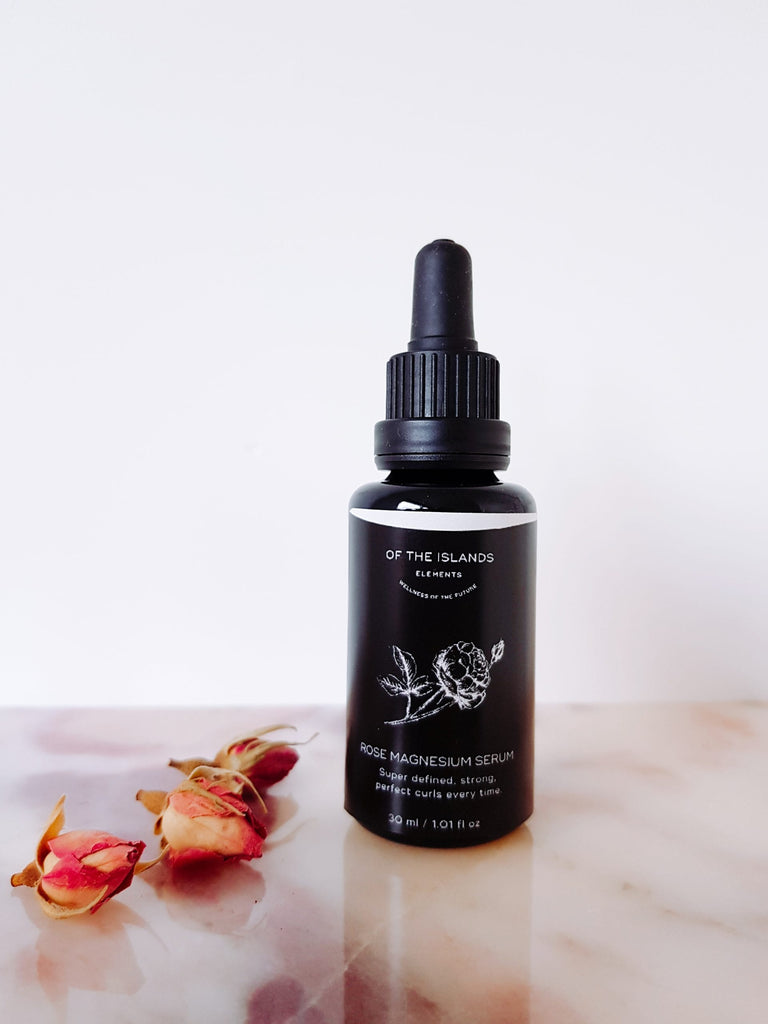 Organic rose magnesium hair serum to revitalize the scalp and help the hair growth